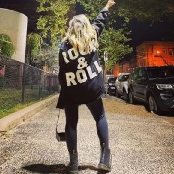 BLACK DENIM JACKET ROCK & ROLL - Picture 11 of 16